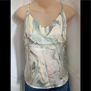 NWTs: Sage Gray & Cream Marble Camisole Blouse
